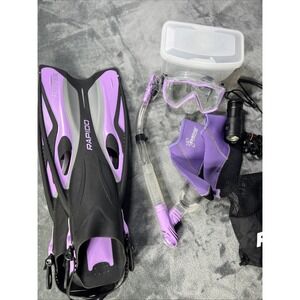 Rapido Boutique Bundle Flipper XL 9-11 Underwater Light Socks Travel Bag Snorkel